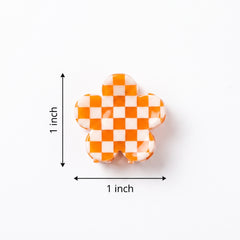 Checkerboard Flower Hair Clips - 24 Pack