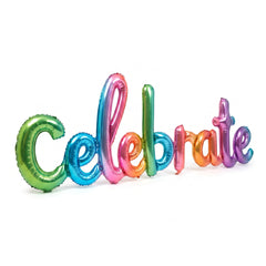 Rainbow Celebrate Script Foil Balloon