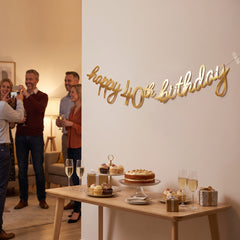 Golden Age 40th Birthday Letter Banner Decoration
