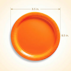 Vibrant Orange 8.5" Round Paper Lunch Plates