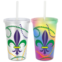 Light-Up Mardi Gras Masquerade Tumbler