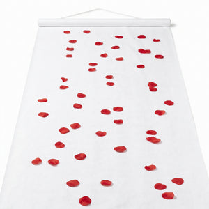 Elegant White Wedding Aisle Runner with Floral Design - 3x100 ft