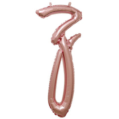 Rose Gold Foil Letter Z Balloon - Air-Filled Script Style, 16-Inch