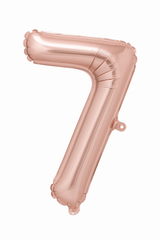 Rose Gold Script Number 7 Foil Balloon - 8-Inch, Air-Filled