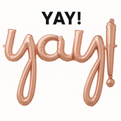Rose Gold "Yay!" Metallic Foil Balloon
