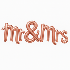 "Mr & Mrs" Rose Gold Metallic Foil Balloon
