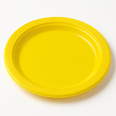Sunshine Yellow 7" Round Plastic Dessert Plates, 20 Count
