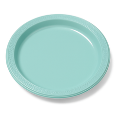 Robin's Egg Blue 9" Round Plastic Plates