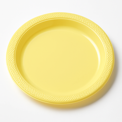 Light Yellow Plastic Dinner Plates - 10.25" - 20 Count