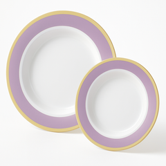 Lavender Border Premium Plastic Plates