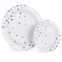 Lavender Pearl Plastic Premium Plates - Multi-Pack