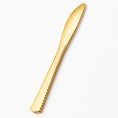 Gold Premium Metallic Plastic Knives - Solid Color Collection