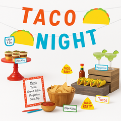 Let's Fiesta Buffet Decorating Kit - 12-Piece Set for Taco Night