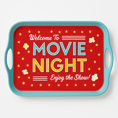 Movie Night Melamine Serving Tray with Handles - 15" Red