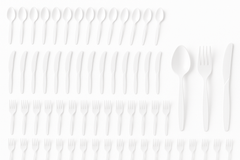 White Plastic Cutlery Assortment - 64 Count