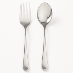 Elegant Silver Serving Spoon and Fork Set