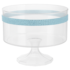 Caribbean Blue Rhinestone Trifle Bowl - 80 oz Candy Buffet Display
