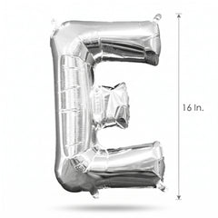 Silver Foil Letter 'E' Balloon - Air-Filled
