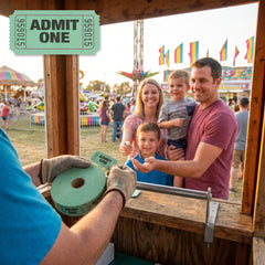 "Admit One" Ticket Roll - Green, 1000-Pairs