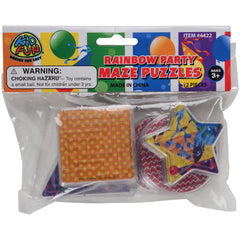 Rainbow Party Maze Puzzles - 12 Count