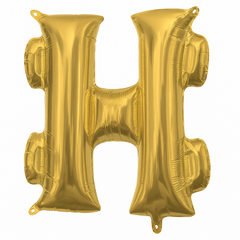 Gold Foil Air-Filled Balloon Letter "H"