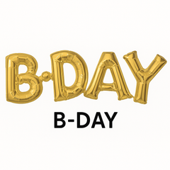 Gold B-DAY Foil Balloon Decoration