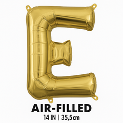 Gold Foil Air-Filled Letter "E" Balloon
