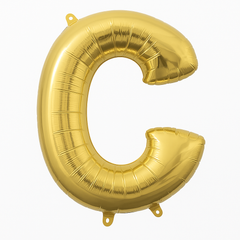 Gold Foil Letter C Balloon - Air-Filled Metallic Decor
