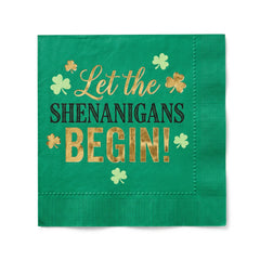 Shenanigans St. Patrick's Day Beverage Napkins, 16-Pack - 5 In. X 5 In.