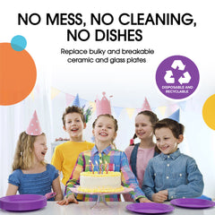 10 In. Purple Plastic Plates | 100 Count