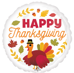 Pilgrim Turkey Metallic Thanksgiving Foil Balloon