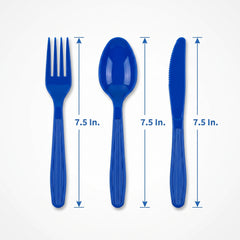 Royal Blue Plastic Cutlery Set - 64 Pieces - 7.5 in.