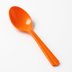 Vibrant Orange Plastic Spoons - Economy Pack