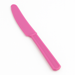 Bright Pink Plastic Knives - Economy Pack