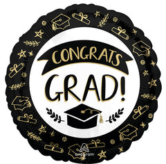 Sketched "Congrats Grad" Foil Balloon - 18"