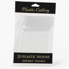 Clear Economy Plastic Spoons - Pack of 20