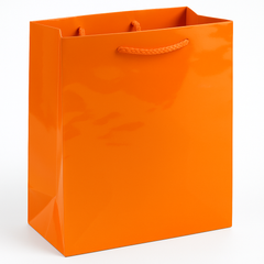 Glossy Medium Gift Bag - Bold Orange Finish