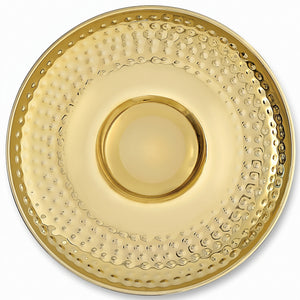 Elegant Gold Stainless Steel Chip and Dip Tray - 14"