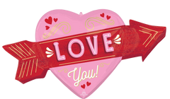 Retro Love Arrow Valentine's Day Foil Super Shape Balloon