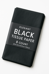 Elegant Black Tissue Paper - 8 Count