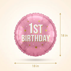 Little Miss 1st Birthday Pink Foil Balloon