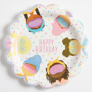 Spa Party 9" Round Iridescent Plates - 8 Pack