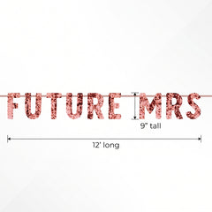 "Future Mrs." Sequin Banner Decoration, Rose Gold