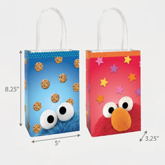 Sesame Street Elmo & Cookie Monster Create Your Own Kraft Gift Bags - 8 Pack