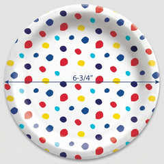 Colorful Polka Dot 6.75" Round Paper Plates