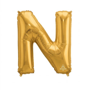 Gold Letter "N" Foil Balloon | 34"