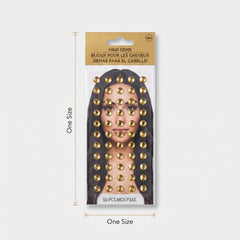 Sparkling Gold Hair Gems Set - 50 Pieces