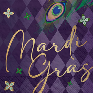 Mardi Gras Masquerade Luncheon Napkins - 6.5 In. X 6.5 In.
