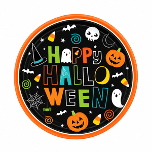 Spooky Halloween Friends 6.75" Round Paper Plates