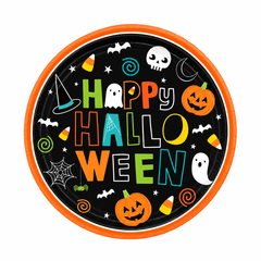 Spooky Halloween Friends 6.75" Round Paper Plates